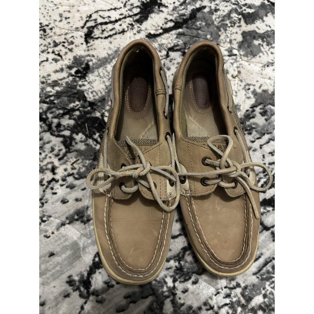 Sperry Angelfish Boat Shoes Women's Size 8.5 Tan Leather STS 95588
